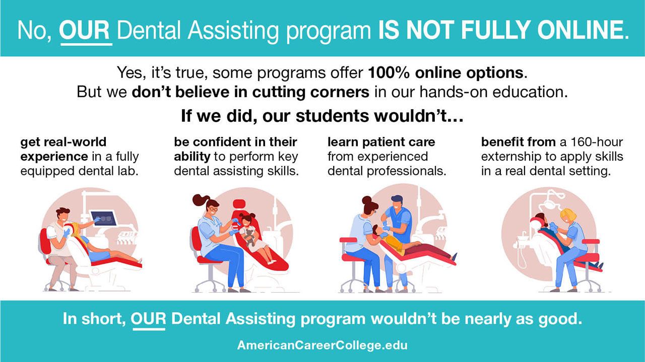 NO, our Dental Assisting programs isn't fully online